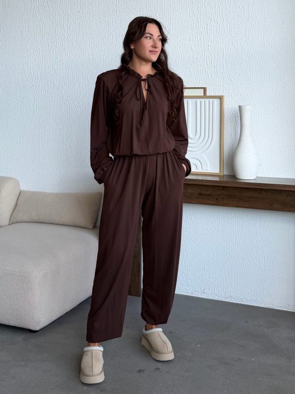 Lekki Komplet Layla czekolada